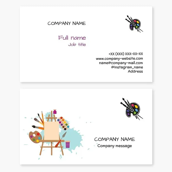 Business card template Art school