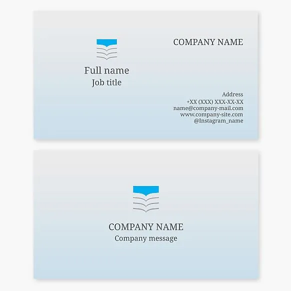 Book Abstract business card template. An open book, square. Abstraction. Learning, knowledge.