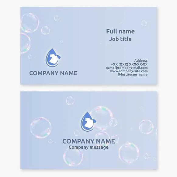 Business card template. Laundry. Dry cleaning of clothes.
