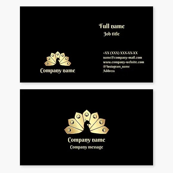 Peacock Business Card Template, Art Gallery
