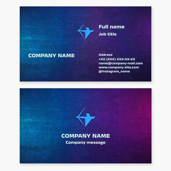 Business card template. Archery athlete. Sagittarius, zodiac sign.