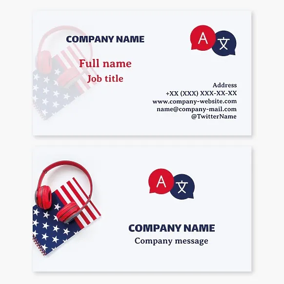 Business card template Translations into foreign languages