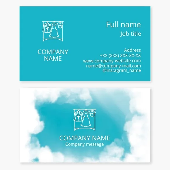 Business card template Dry cleaning clothes