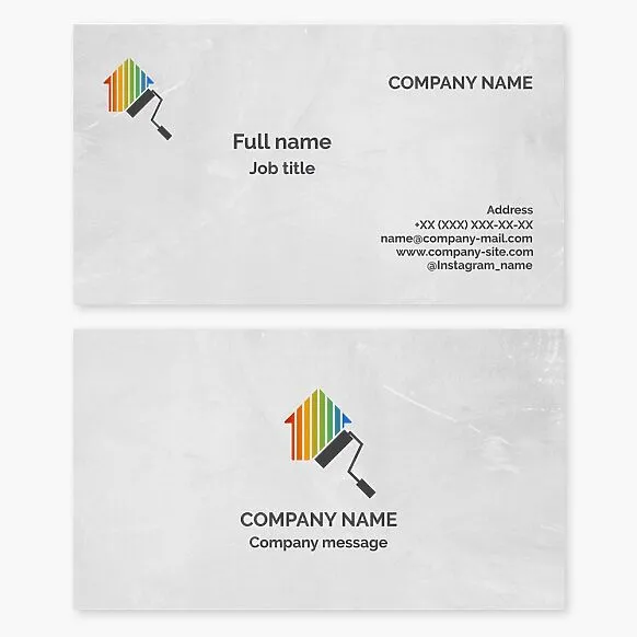 Painter business card template. Color Studio. Paint, enamel, and painting accessories store.