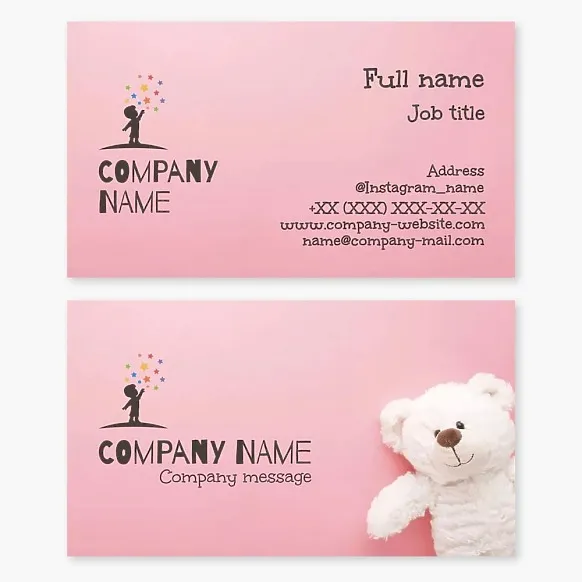 Business card template Children's toys and development