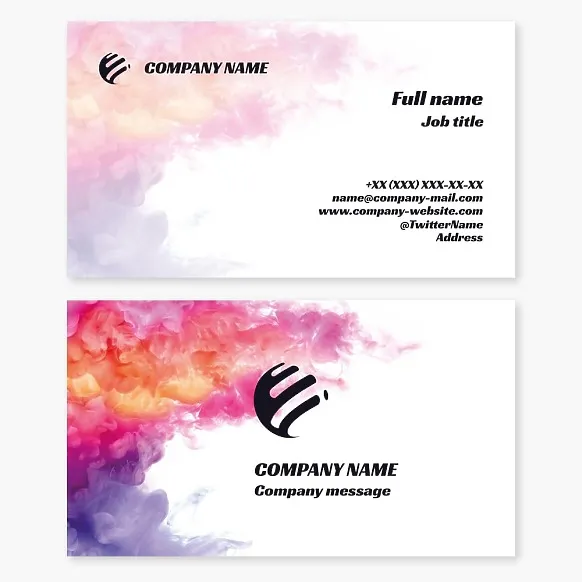 Business card template Planet, ball, abstract