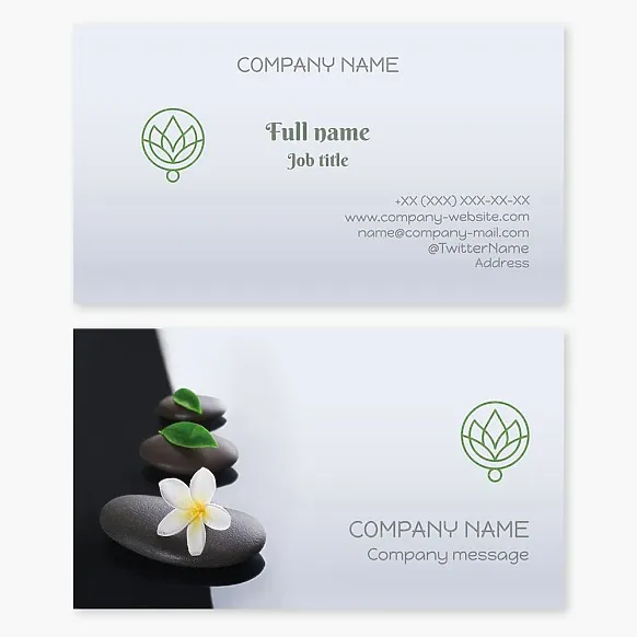 Spa, spa salon, spa services, spa treatment materials Business card template