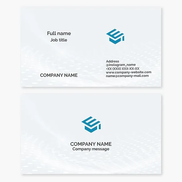 Business card template. Education. Teacher. Tutor. Letter E.