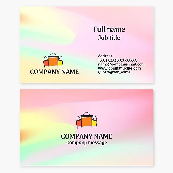 Business card template. Trading house, department store. Retail shopping.