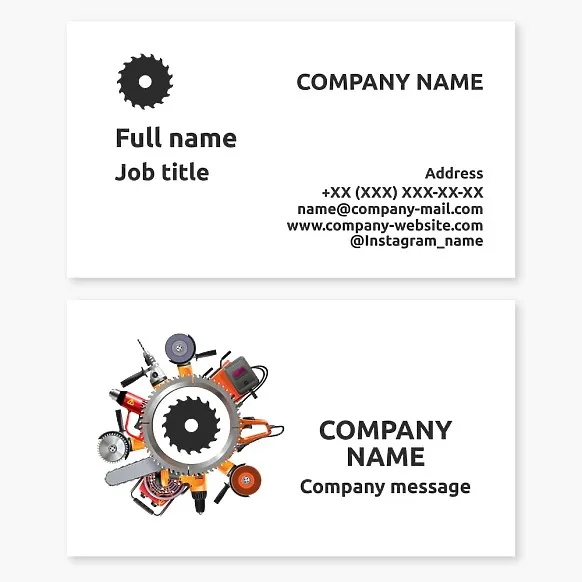 Business cards template Tools for construction and repair
