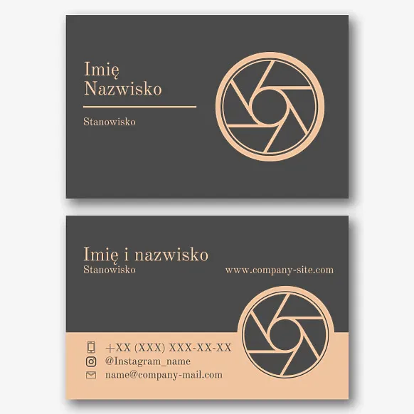 Szablon wizytówki sklepu fotograficznego