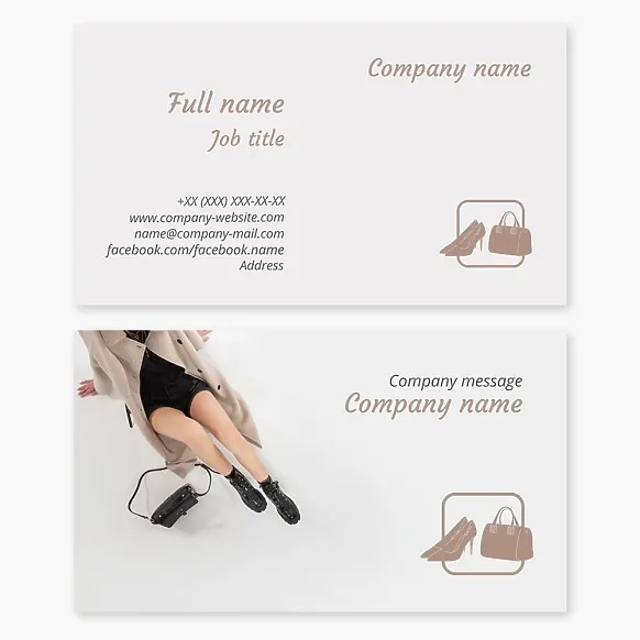 Business card template Women's shoes and bags