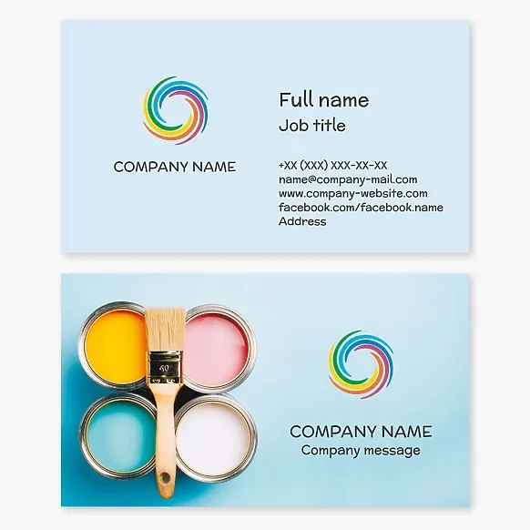 Business card template Paints, varnishes, painting services