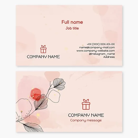 Business card template Gift and souvenir shop, gift wrapping