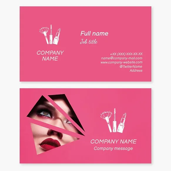 Business card template Cosmetics, make-up