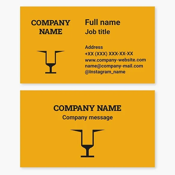 Business card template Wild cat, glass, bar