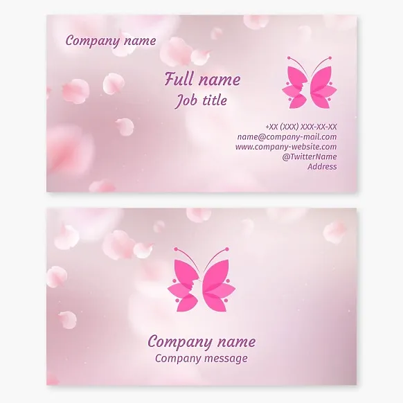 Beauty salon business card template, Butterfly Girl