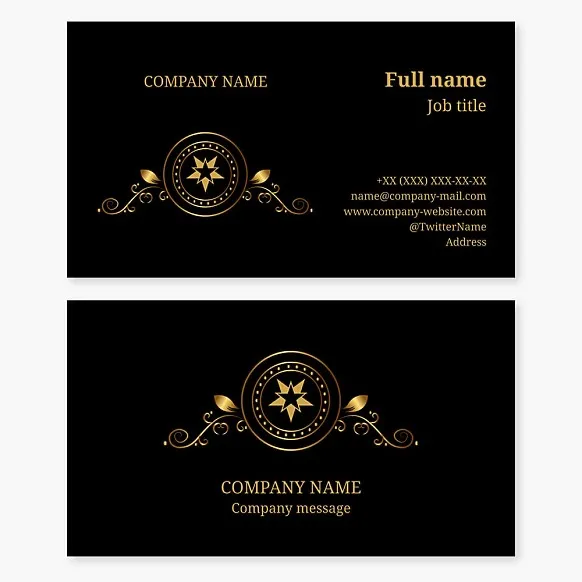 Generic Black and Gold Business Card, Vintage star