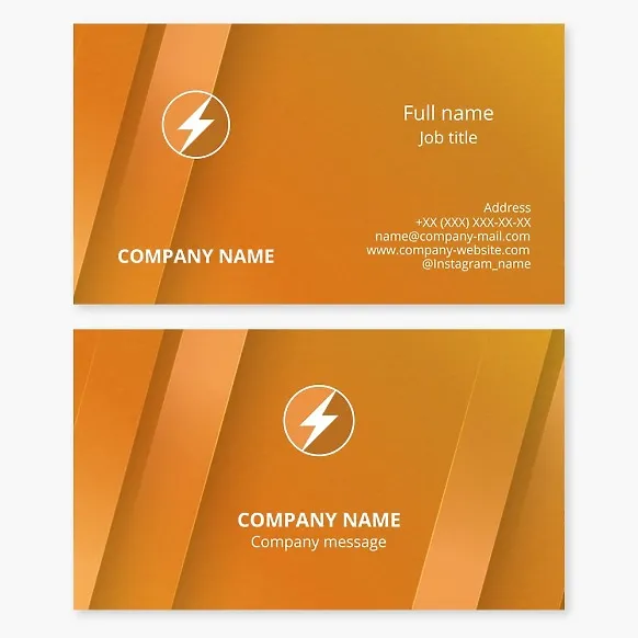 Business card template. Electrical equipment. Electrician. Letter O.