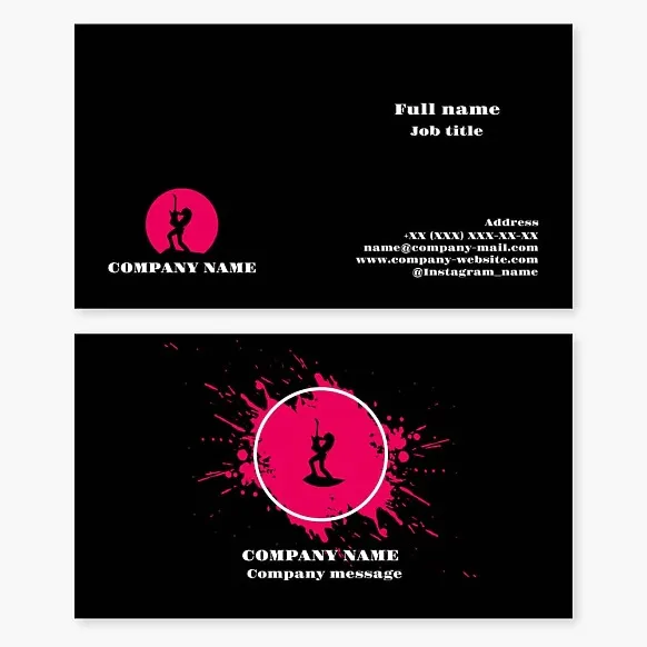 Business card template. Rock guitarist. Rock band.