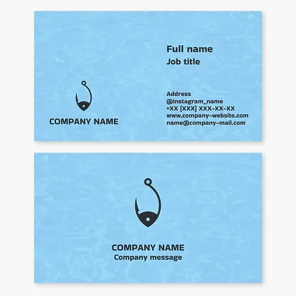 Business card template "Fishing hook. Fishing. Fish. Fishing accessories".
