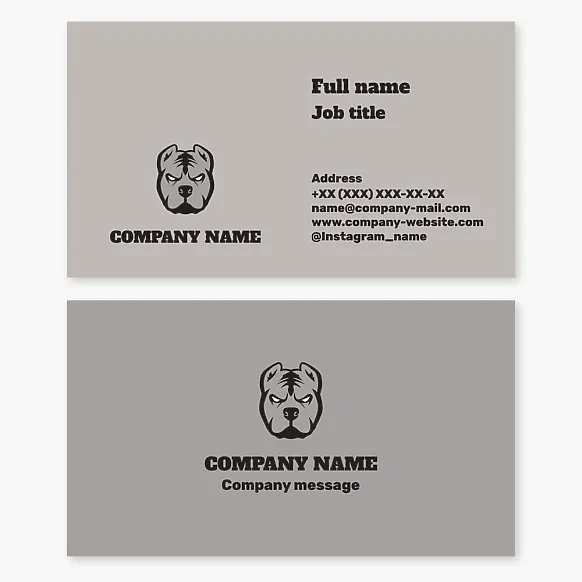 Business card template Pit bull terrier, training, security