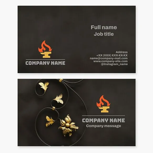 Business card template. Blacksmithing works.