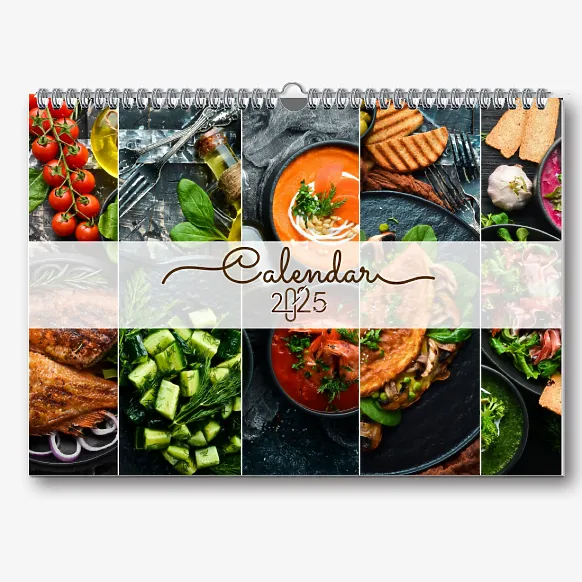 Шаблон календаря зі стравами – Безкоштовний календар-реклама для ресторану