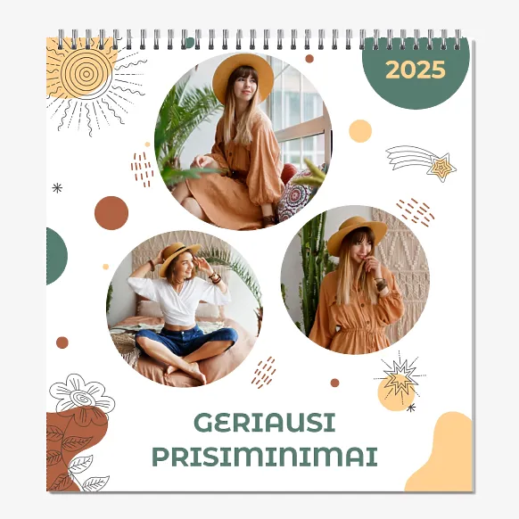 Kalendoriaus šablonas geriausi prisiminimai