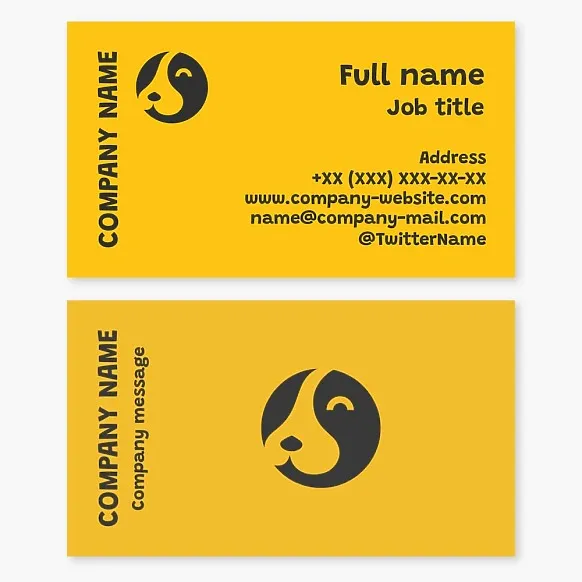 Business card template Dog, kennel, breeder, mating
