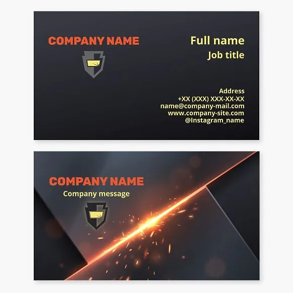 Business card template. Welding services.