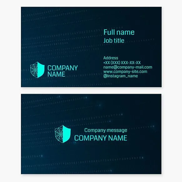 Business card template. Cyber ​​protection.