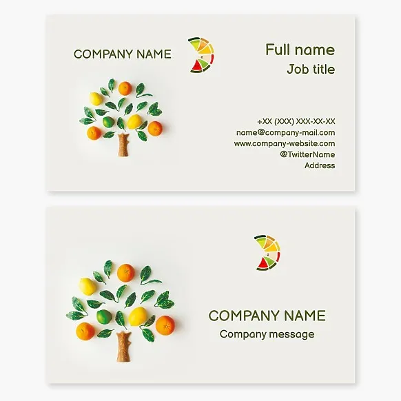 Business card template Fruits