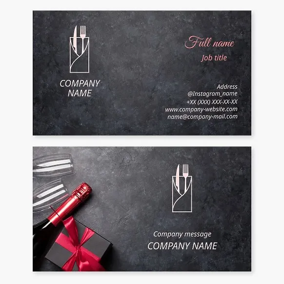 Business card template. Restaurant, catering.