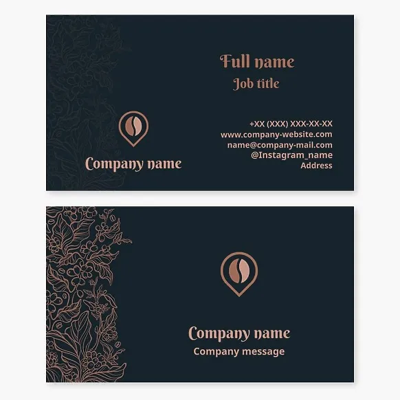 Coffee, cafe business card template