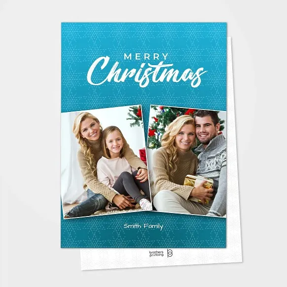 Aqua Blue Christmas Card