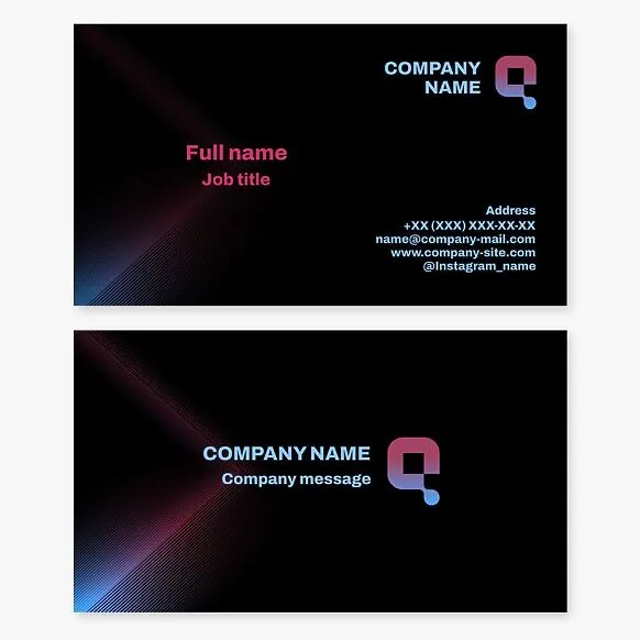 Abstract business card template. Letter Q.