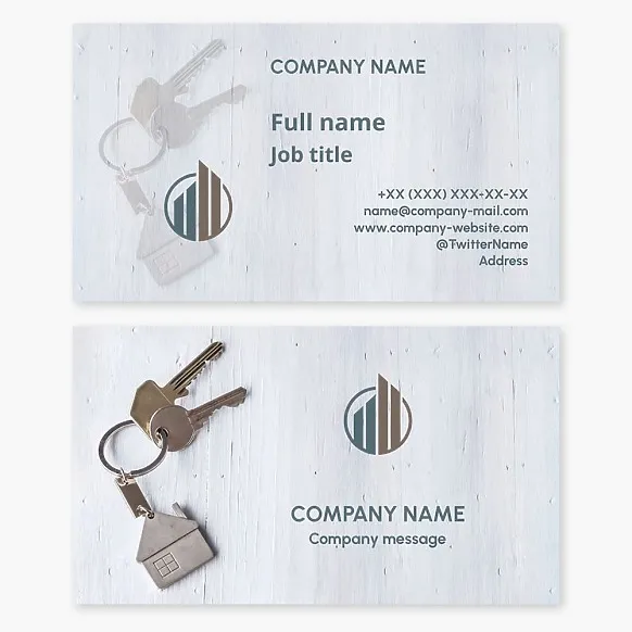 Business card template Real estate, construction, development, rental housing