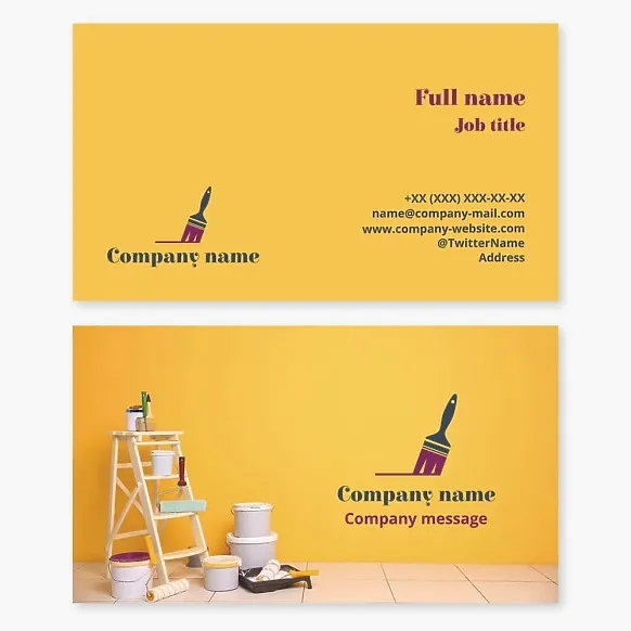 Business card template Painting work, painter
