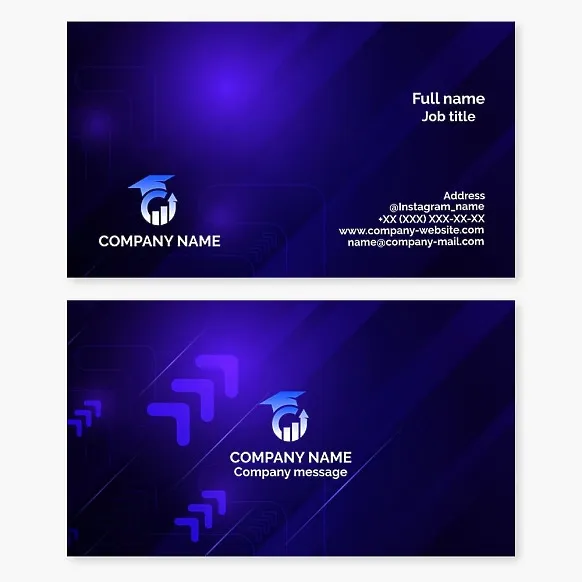 Business card template. Financial Academy. Letter C.