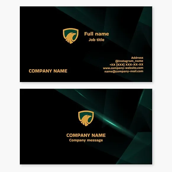 Business card template. Physical security of people and objects.