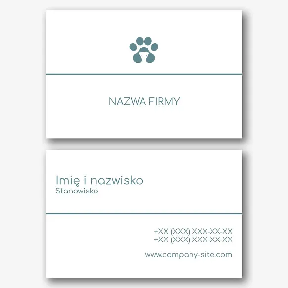 Szablon wizytówki weterynarza