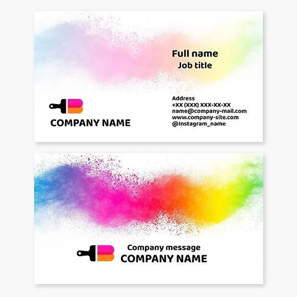 Business card template. Painting and decorative work.