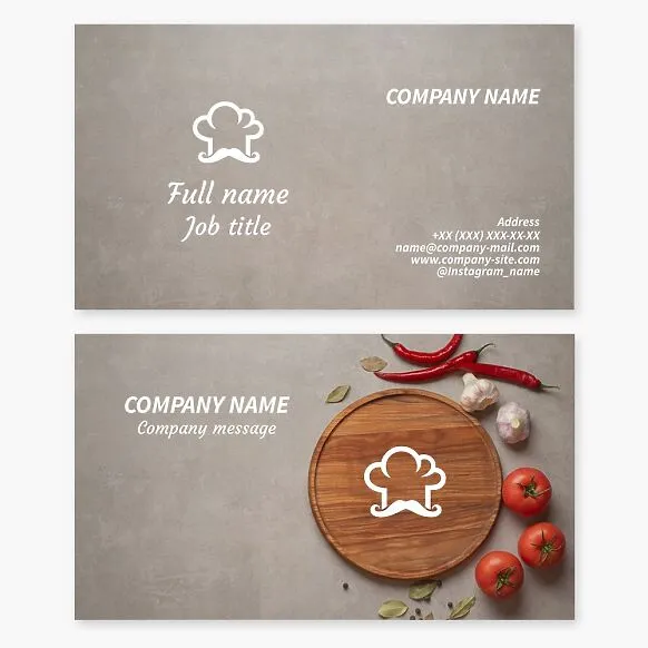 Restaurant business card template.