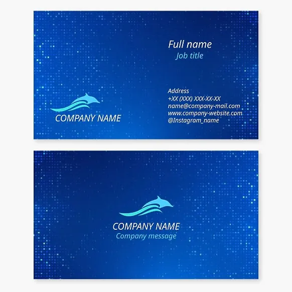 Business card template. Abstraction. Dolphin. Digital services.