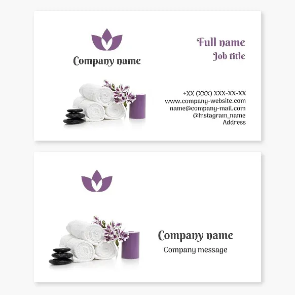 Business card template SPA treatments, Spa salon, SPA materials