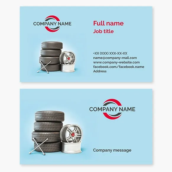 Business card template Tire service