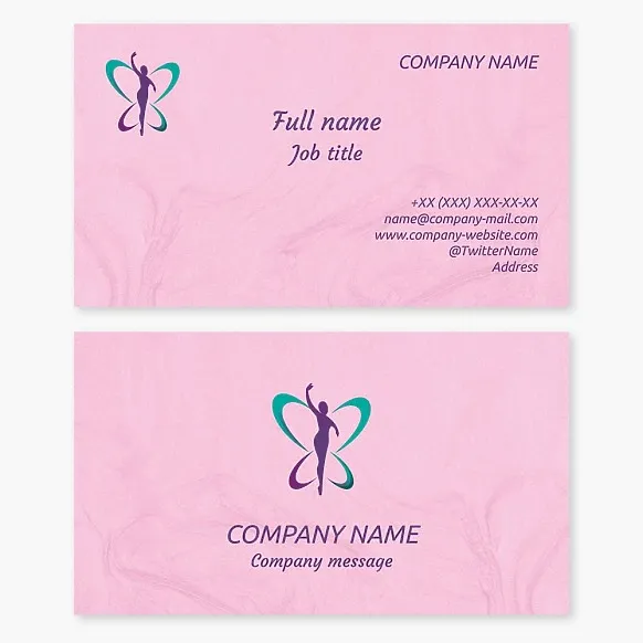 Business card template Women's fitness and gymnastics