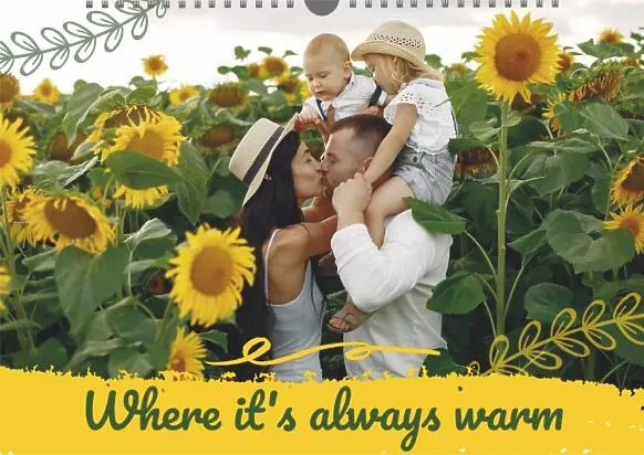 Calendar template with family photos
