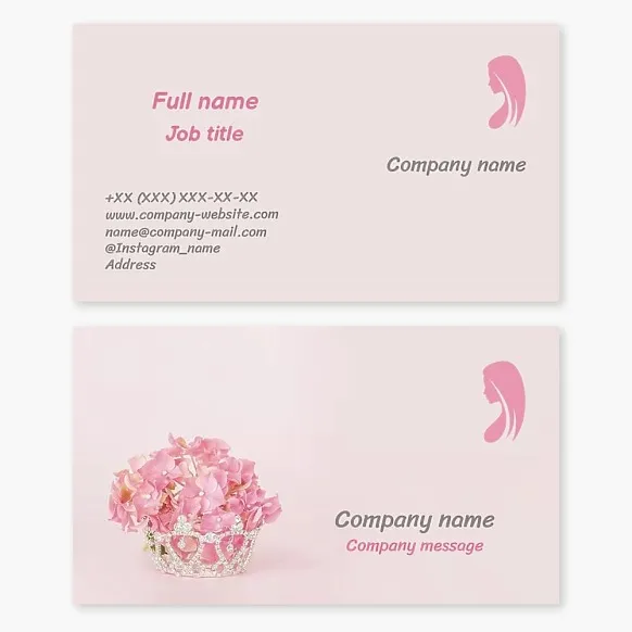 Business card template Woman, women's club, beauty salon